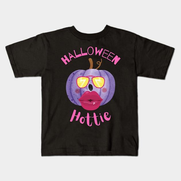 HALLOWEEN HOTTIE - Funny Halloween Pumpkin Head | Halloween Costume Kids T-Shirt by Cosmic Story Designer